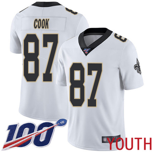 New Orleans Saints Limited White Youth Jared Cook Road Jersey NFL Football #87 100th Season Vapor Untouchable Jersey